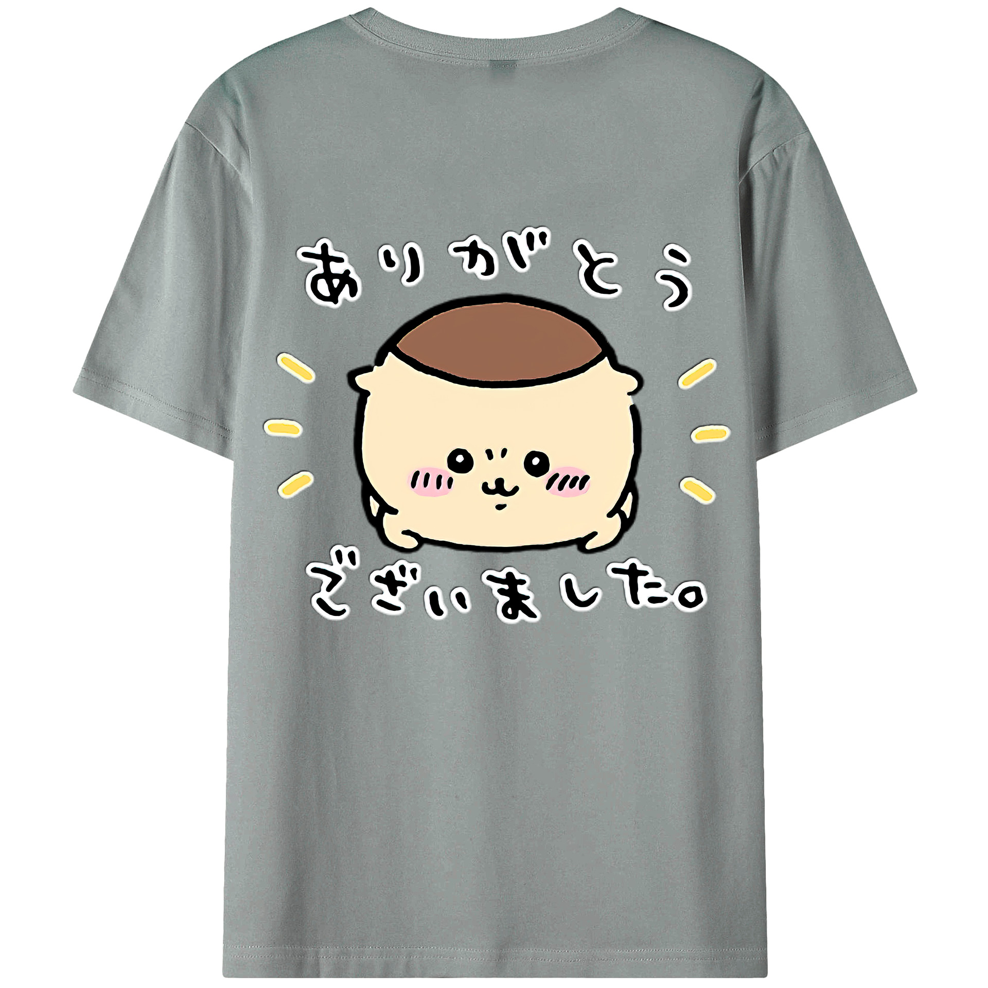 （画像用） ちいかわ くりまんじゅう Chii-kawa kuri manjū 綿100％ メンズ半袖Tシャツ（バックプリント） 通気性